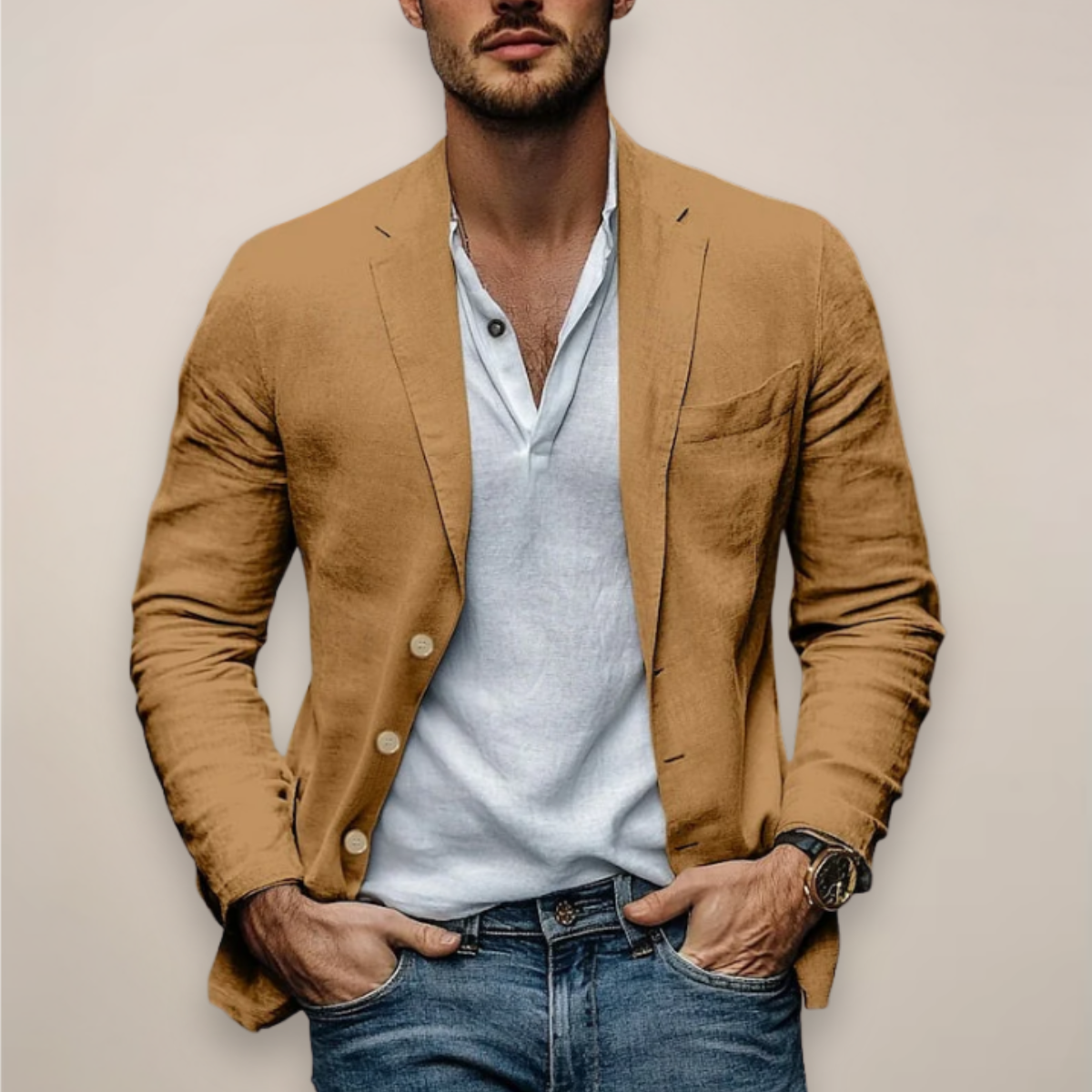Men's Lightweight Slim Blazer - Smart Casual Jacket For Summer Days And Evenings