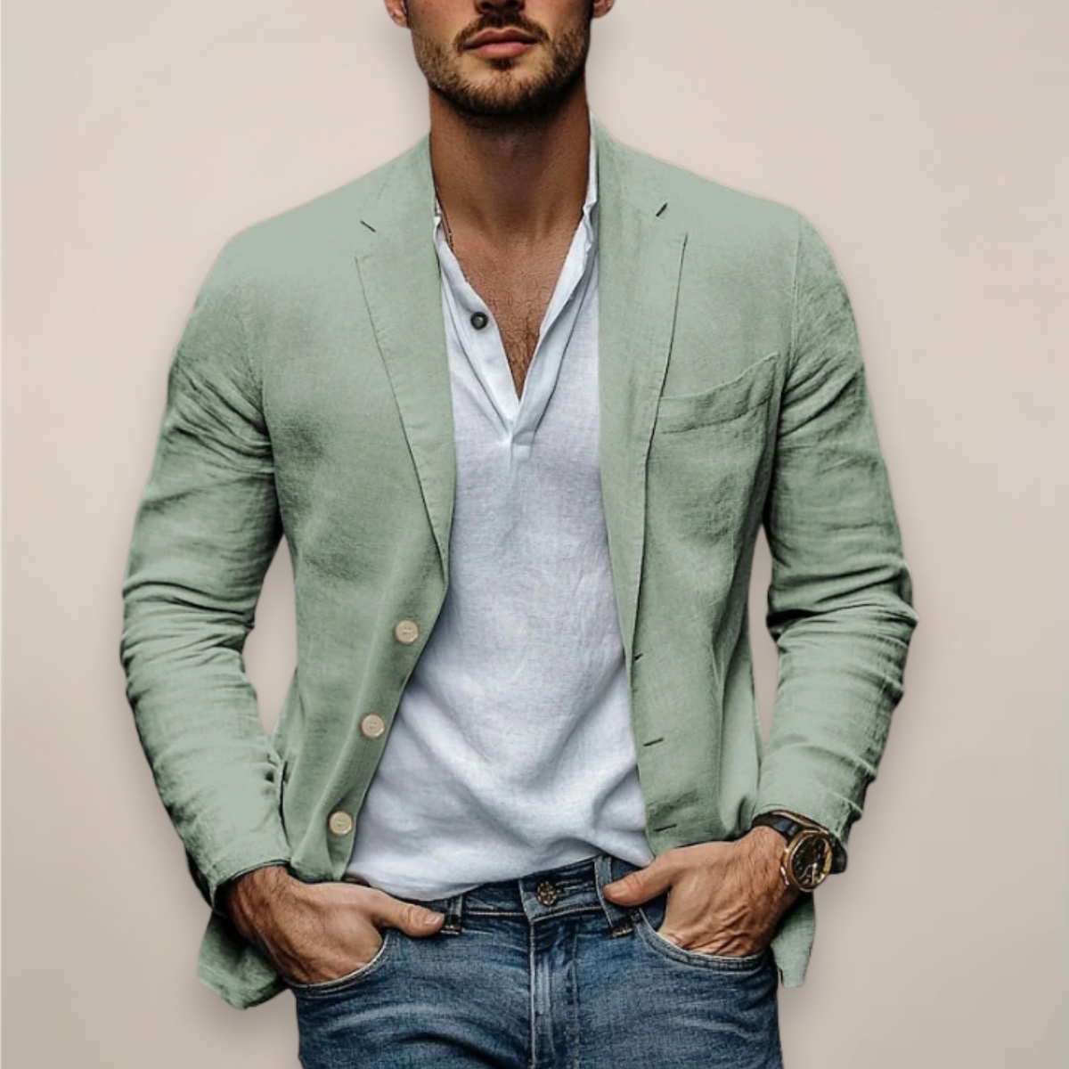 Men's Lightweight Slim Blazer - Smart Casual Jacket For Summer Days And Evenings