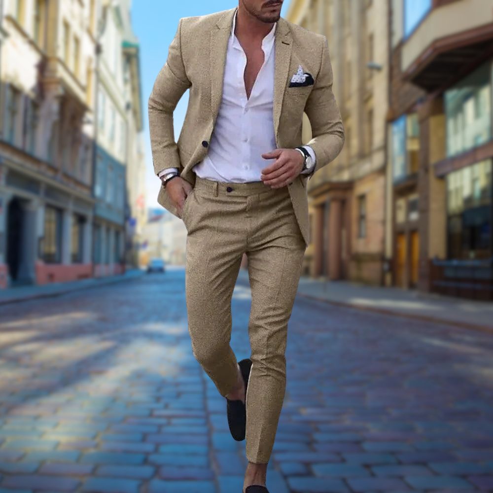 Men's Slim-fit Suit With A Tailored Fit – A Stylish And Comfortable Suit For The Office, Parties, And Formal Occasions
