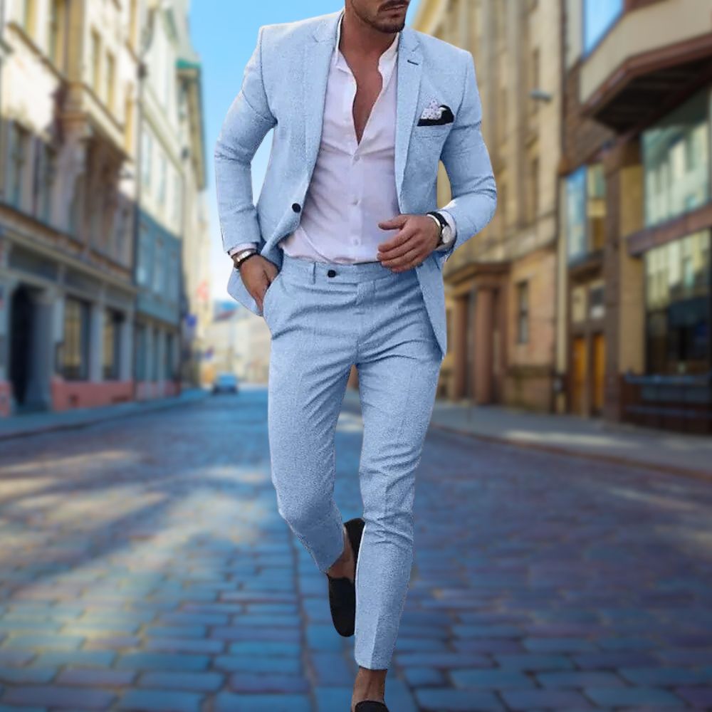 Men's Slim-fit Suit With A Tailored Fit – A Stylish And Comfortable Suit For The Office, Parties, And Formal Occasions