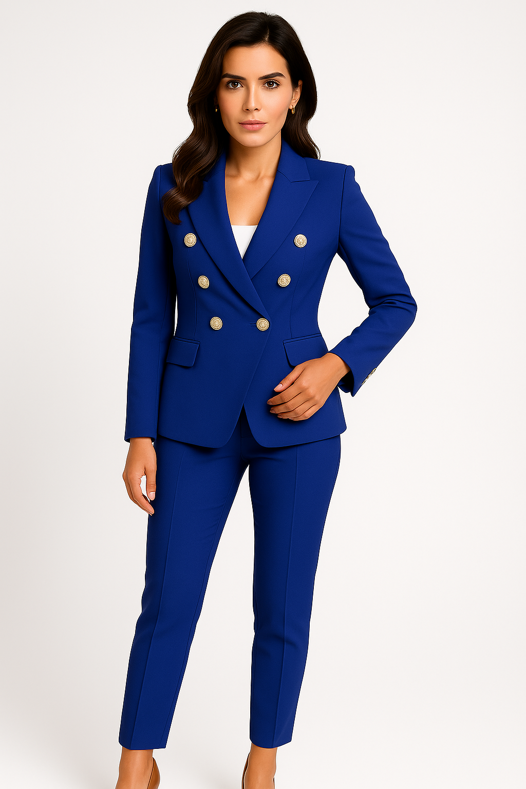 Michela - Elegant and Modern Double-Breasted Women's Trousers Suit