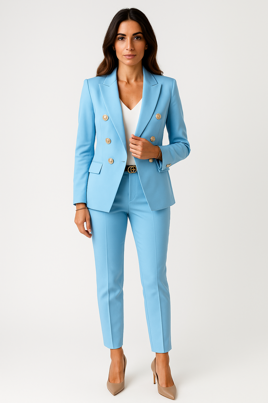 Michela - Elegant and Modern Double-Breasted Women's Trousers Suit