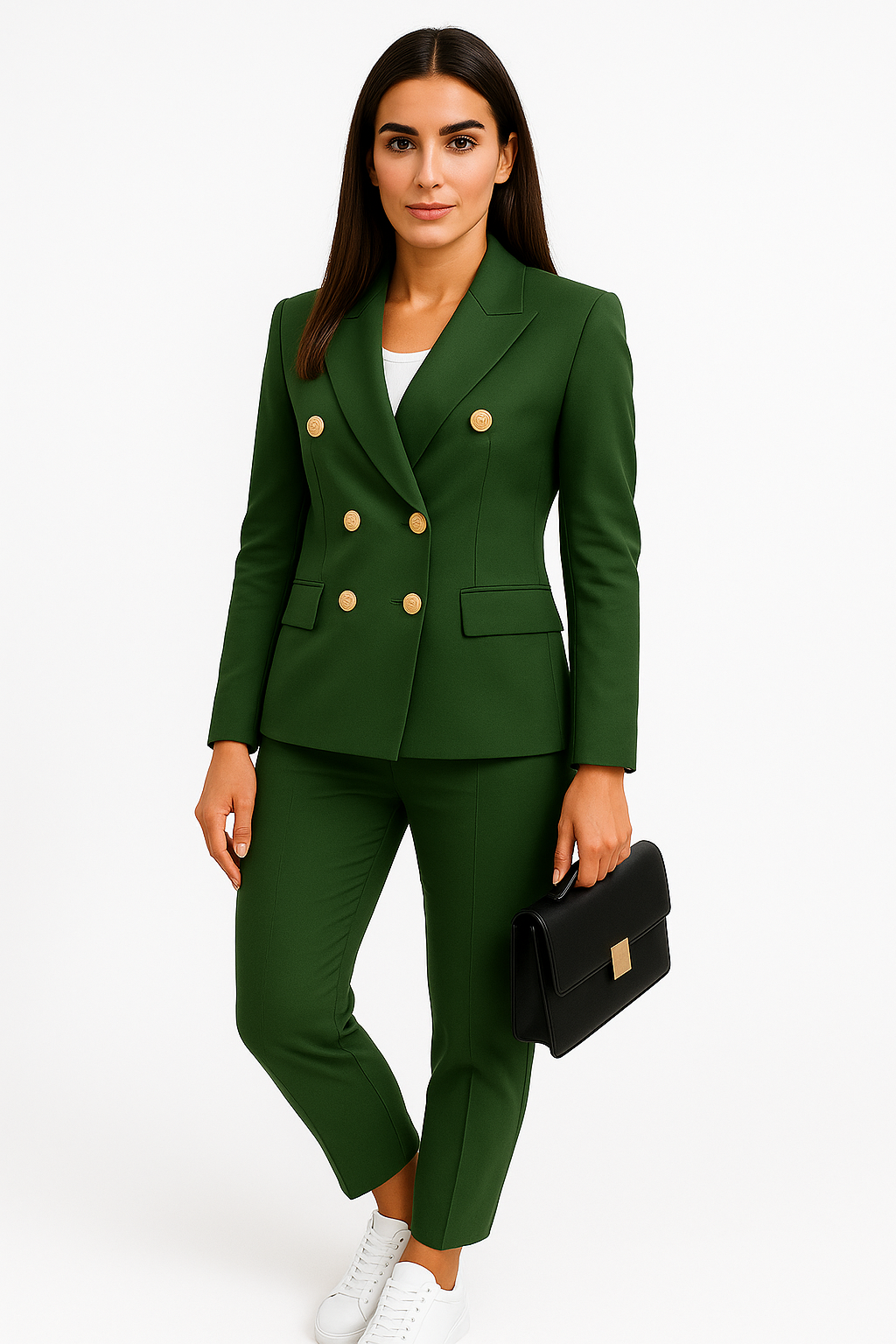 Michela - Elegant and Modern Double-Breasted Women's Trousers Suit
