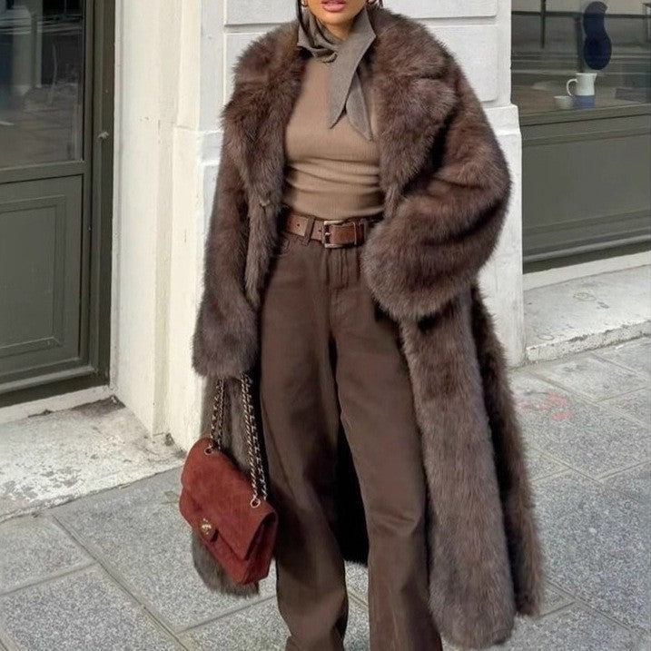 Women's Oversized Long Faux Fur Coat – Soft And Warm Winter Coat For City Life, Everyday Wear, And Elegant Style