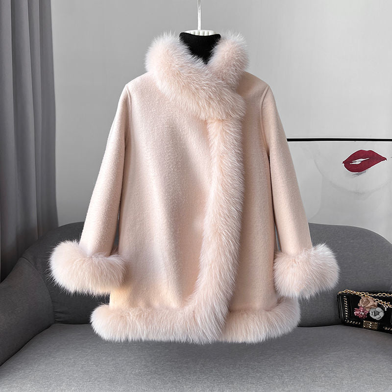 Martina - Elegant Reversible Winter Cape for Women