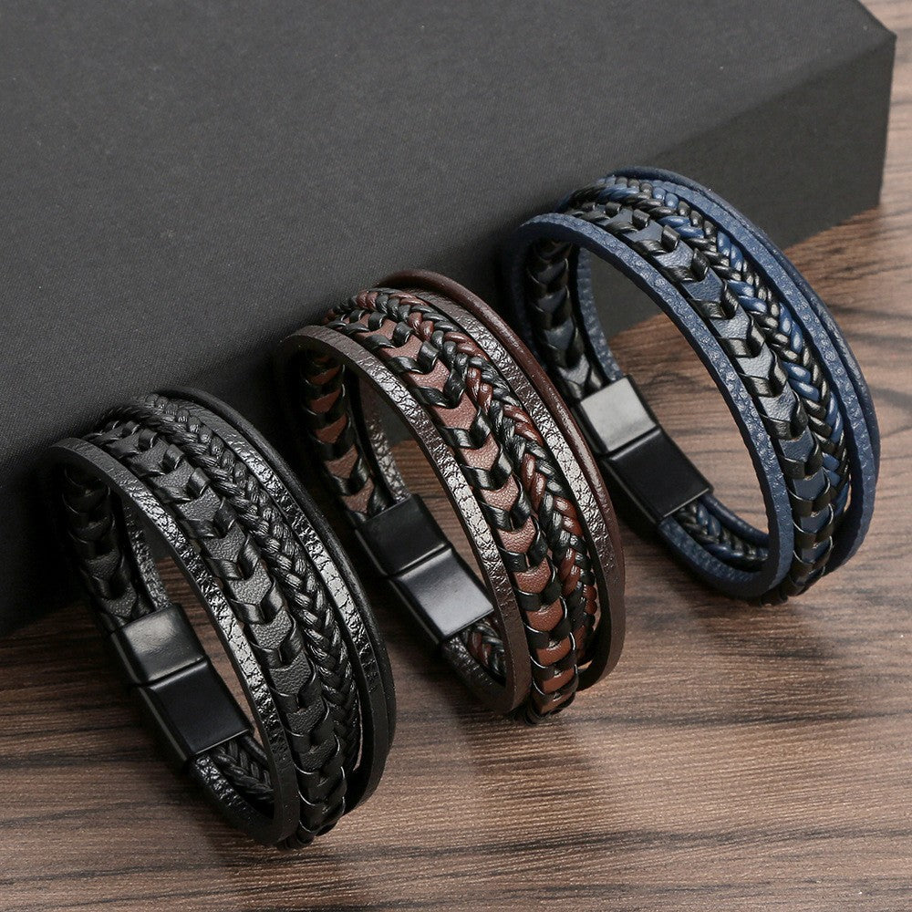 Ragnar Band - Leather Braided Viking Bracelet