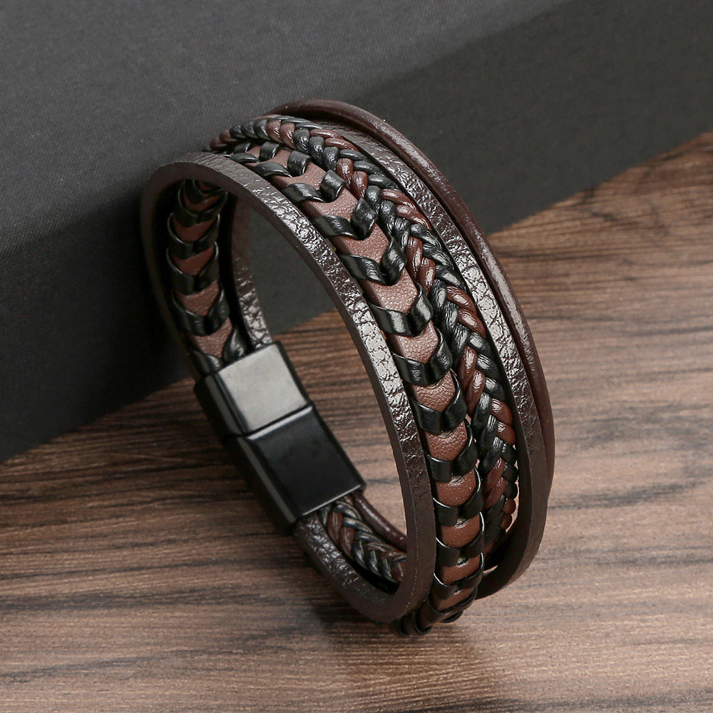 Ragnar Band - Leather Braided Viking Bracelet