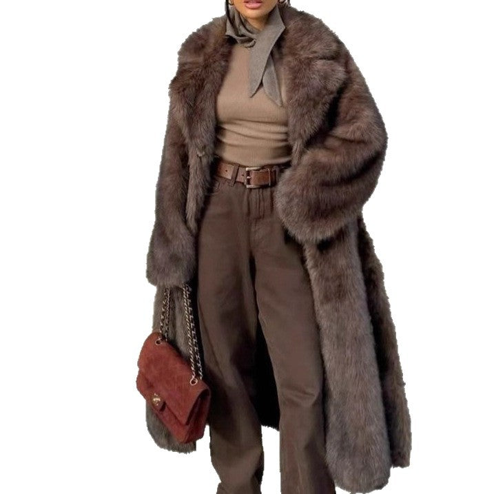 Women's Oversized Long Faux Fur Coat – Soft And Warm Winter Coat For City Life, Everyday Wear, And Elegant Style