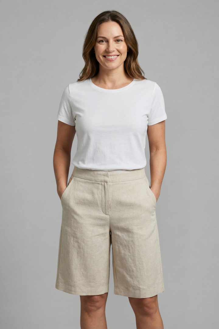 Women's High-waisted Tailored Summer Shorts - Relaxed Fit For Everyday Casual Wear