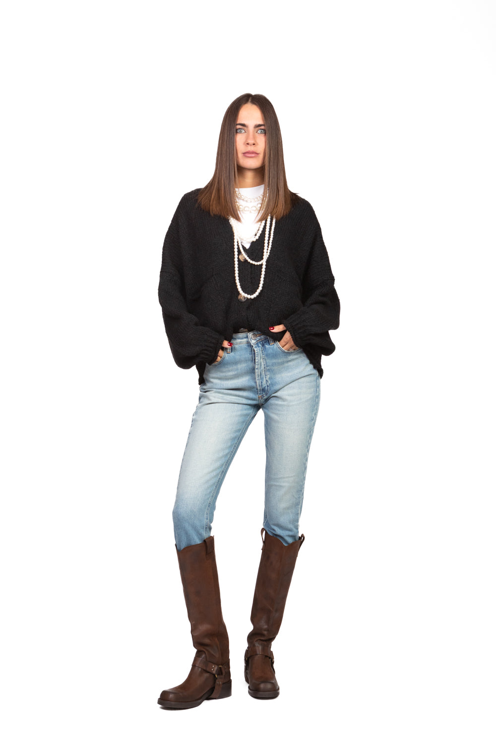 Patrizia - Balloon Sleeve Oversized Cardigan