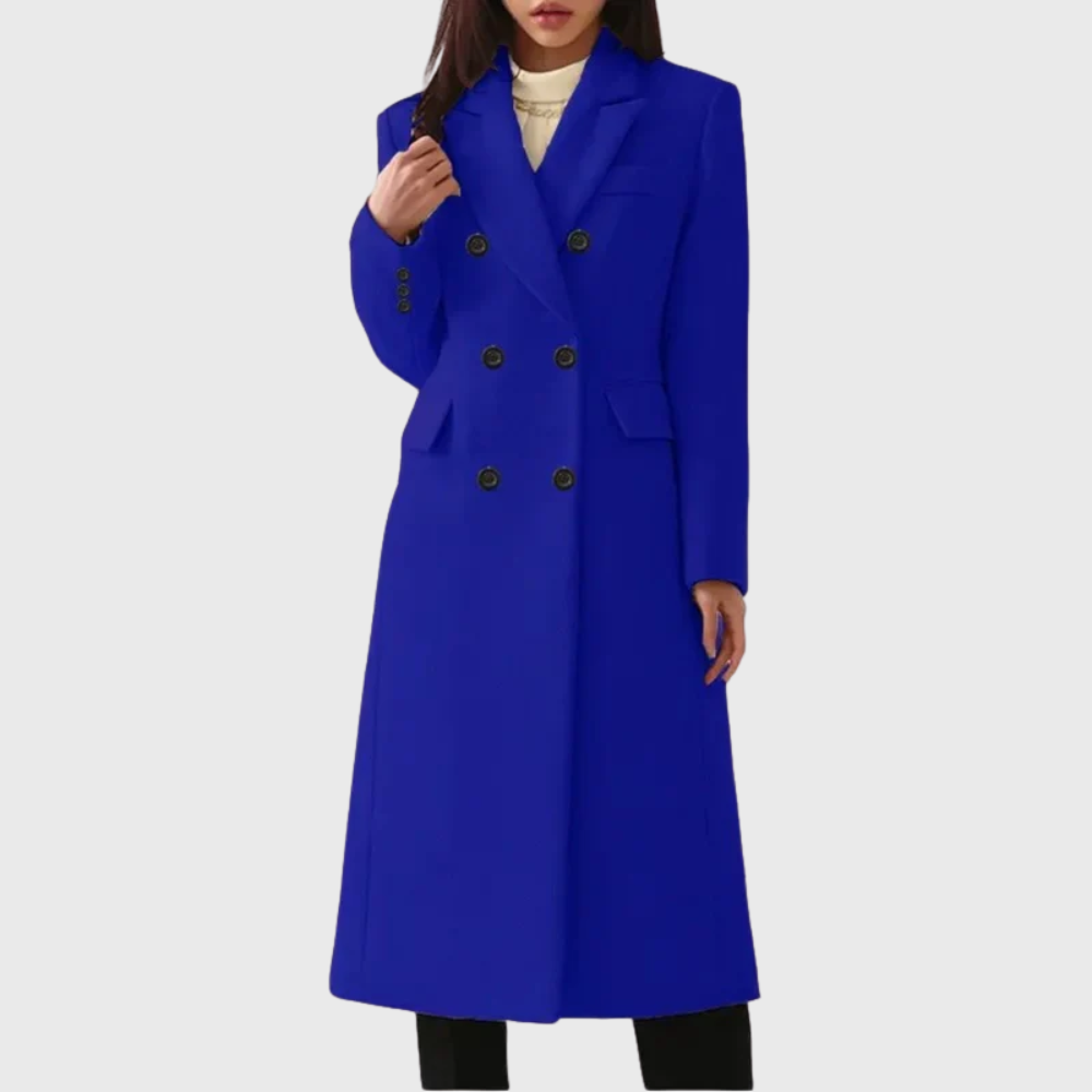 Women's Long, Double-breasted Wool Coat With A Tailored Fit – A Warm And Elegant Winter Coat For Cold Days, Everyday Wear, And Smart-casual Style
