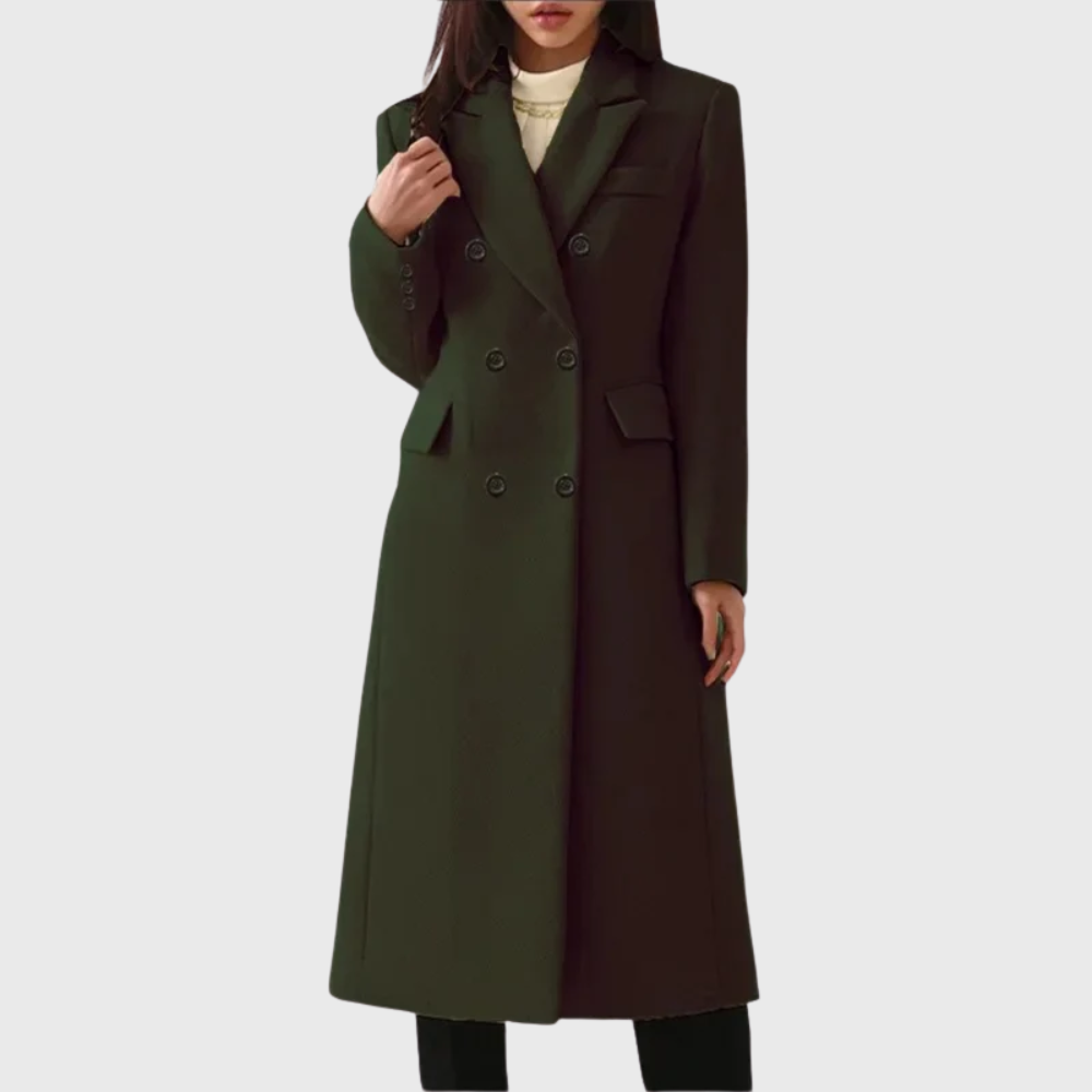 Women's Long, Double-breasted Wool Coat With A Tailored Fit – A Warm And Elegant Winter Coat For Cold Days, Everyday Wear, And Smart-casual Style