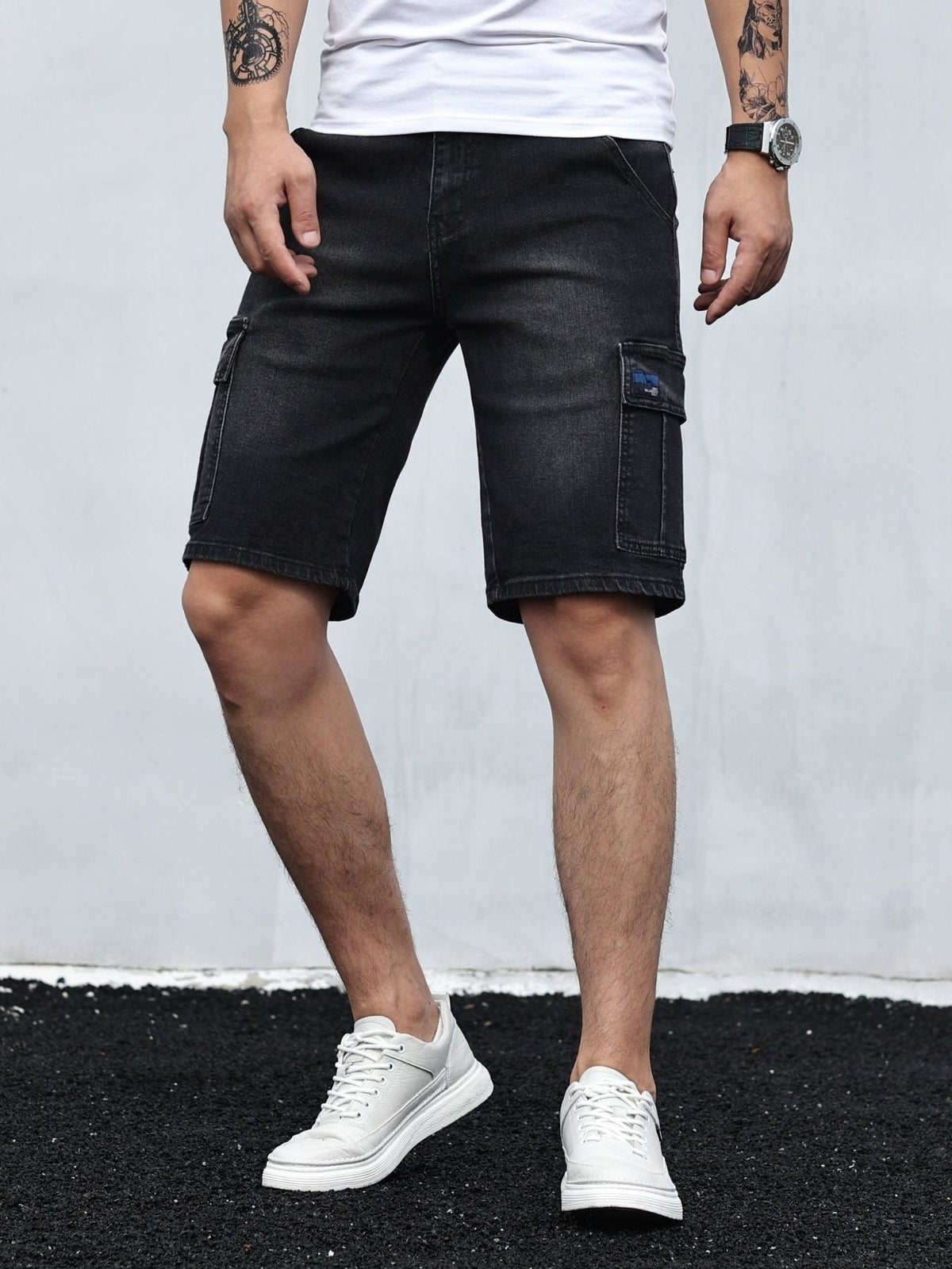 Men's Casual Cargo Denim Shorts With Multiple Pockets – Modern Streetwear Shorts For Summer And Everyday Wear
