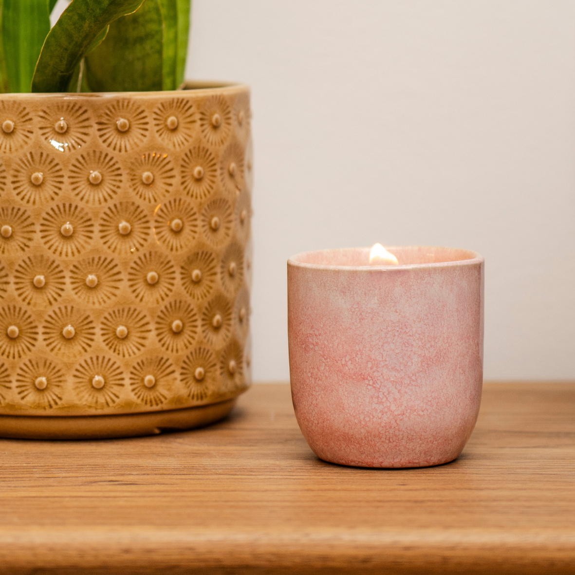 Beeswax Candle in Ceramic Cup