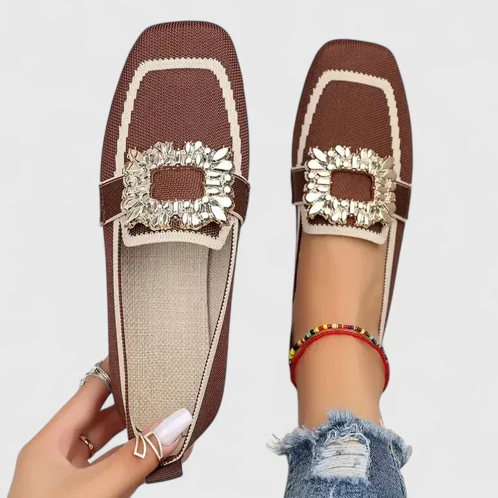 Elodie | Women Square Toe Embellished Slip On Loafers