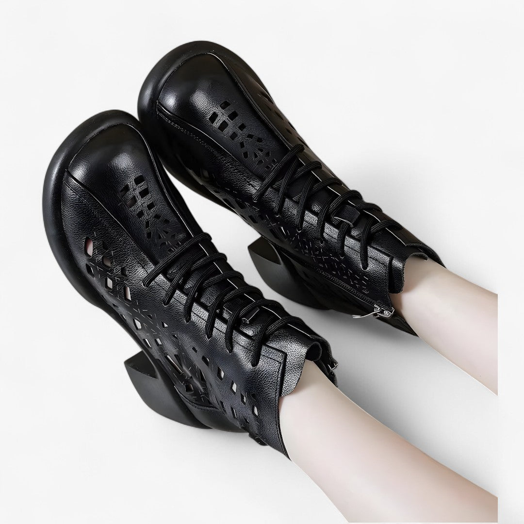 Havina - Women's Ankle Boots with Hand-Stitched Laces