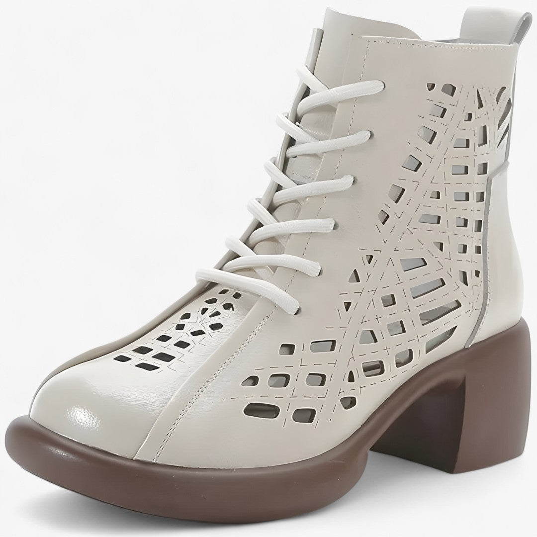 Havina - Women's Ankle Boots with Hand-Stitched Laces