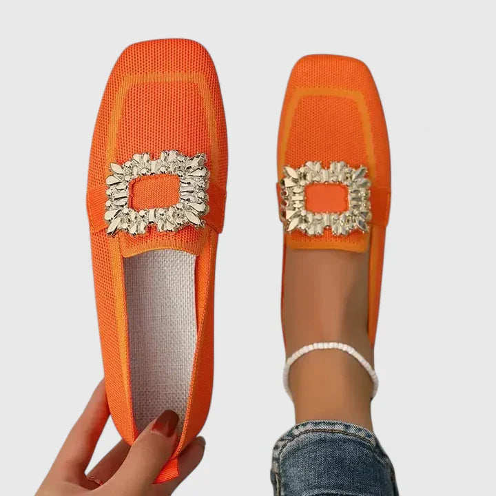 Elodie | Women Square Toe Embellished Slip On Loafers