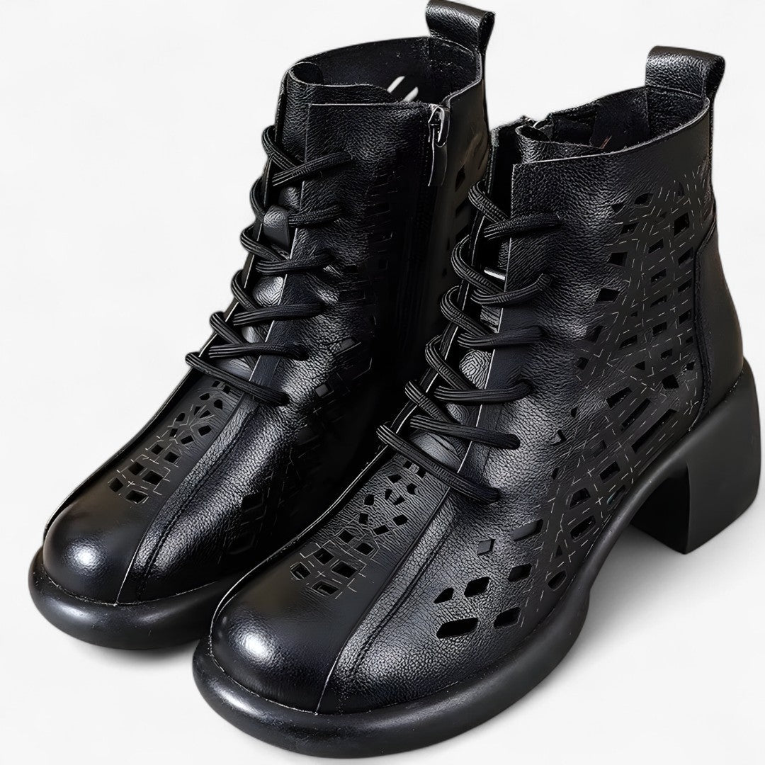 Havina - Women's Ankle Boots with Hand-Stitched Laces