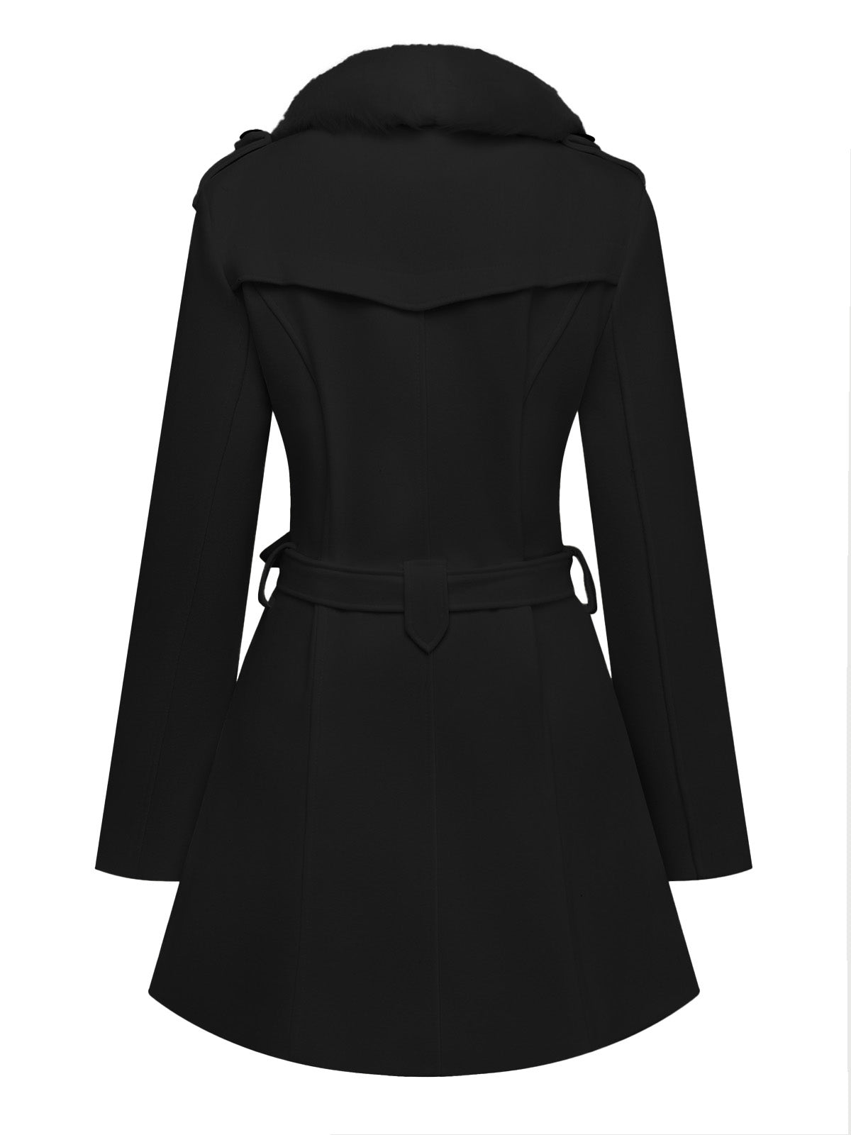 Faustina - Coat with Removable Faux Fur Collar