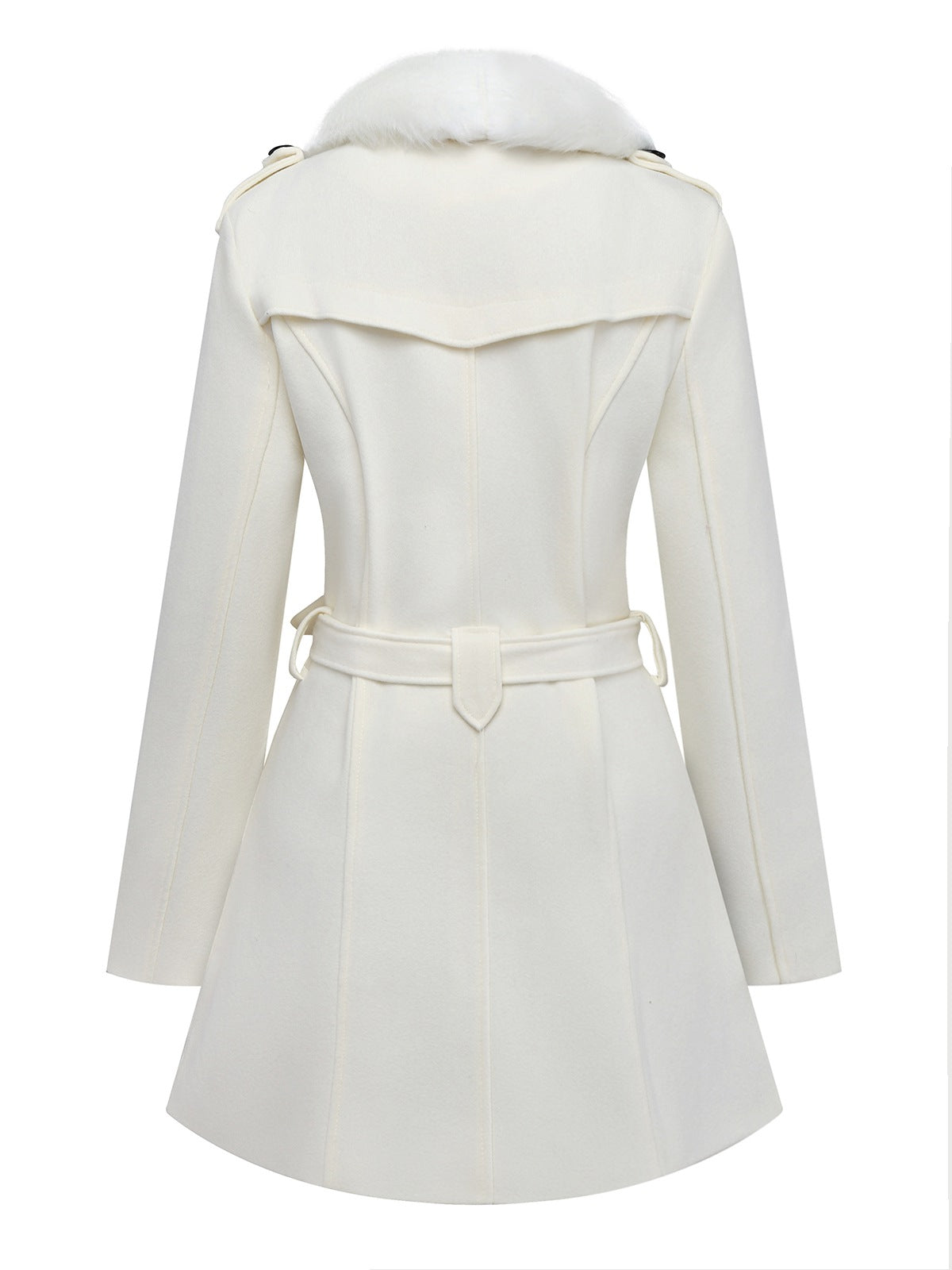 Faustina - Coat with Removable Faux Fur Collar