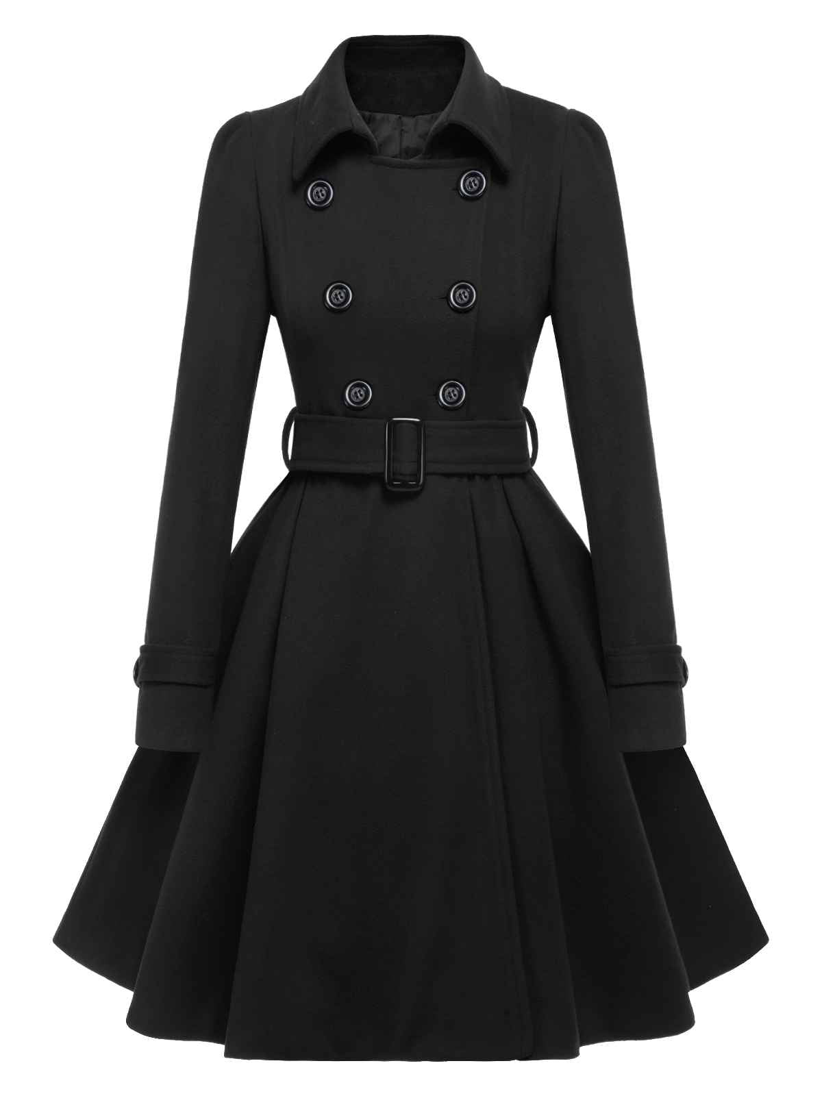Eva - Slim monochrome coat with elegant lapels