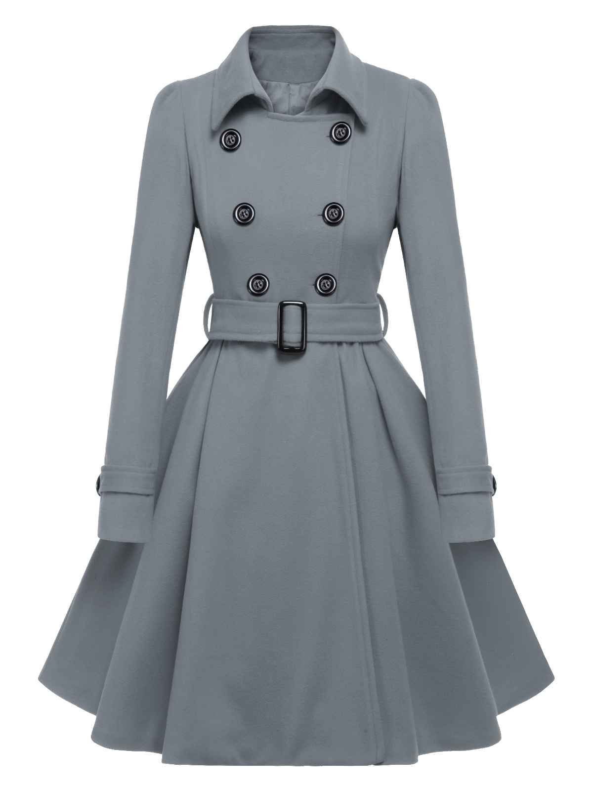 Eva - Slim monochrome coat with elegant lapels