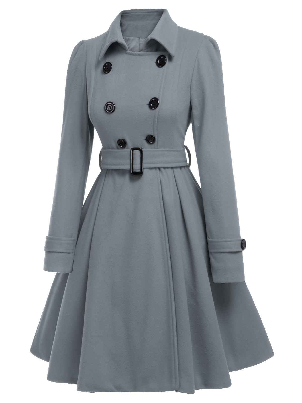 Eva - Slim monochrome coat with elegant lapels