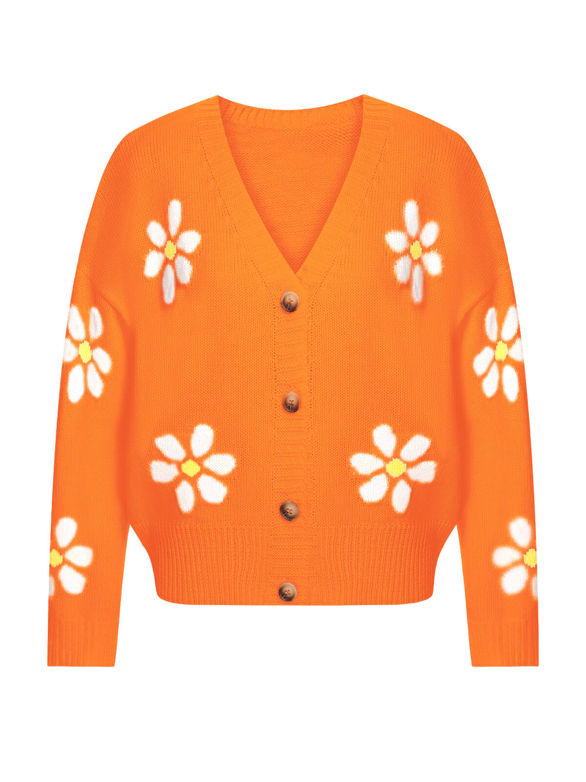 Eralda - Jacquard Knit Cardigan with Flowers