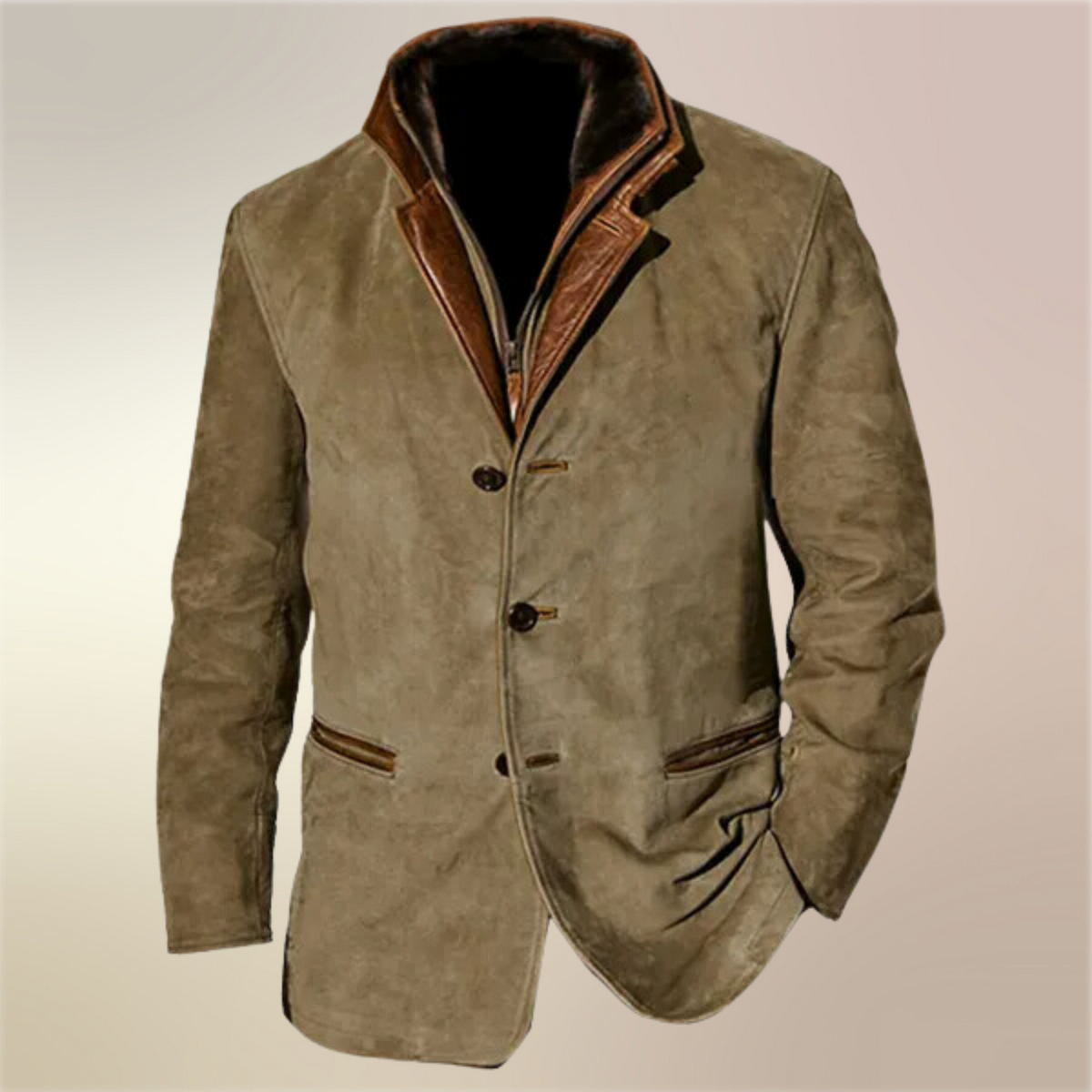 Men's Lined Suede Jacket - Tailored Vintage Layer For Autumn And Winter Wear