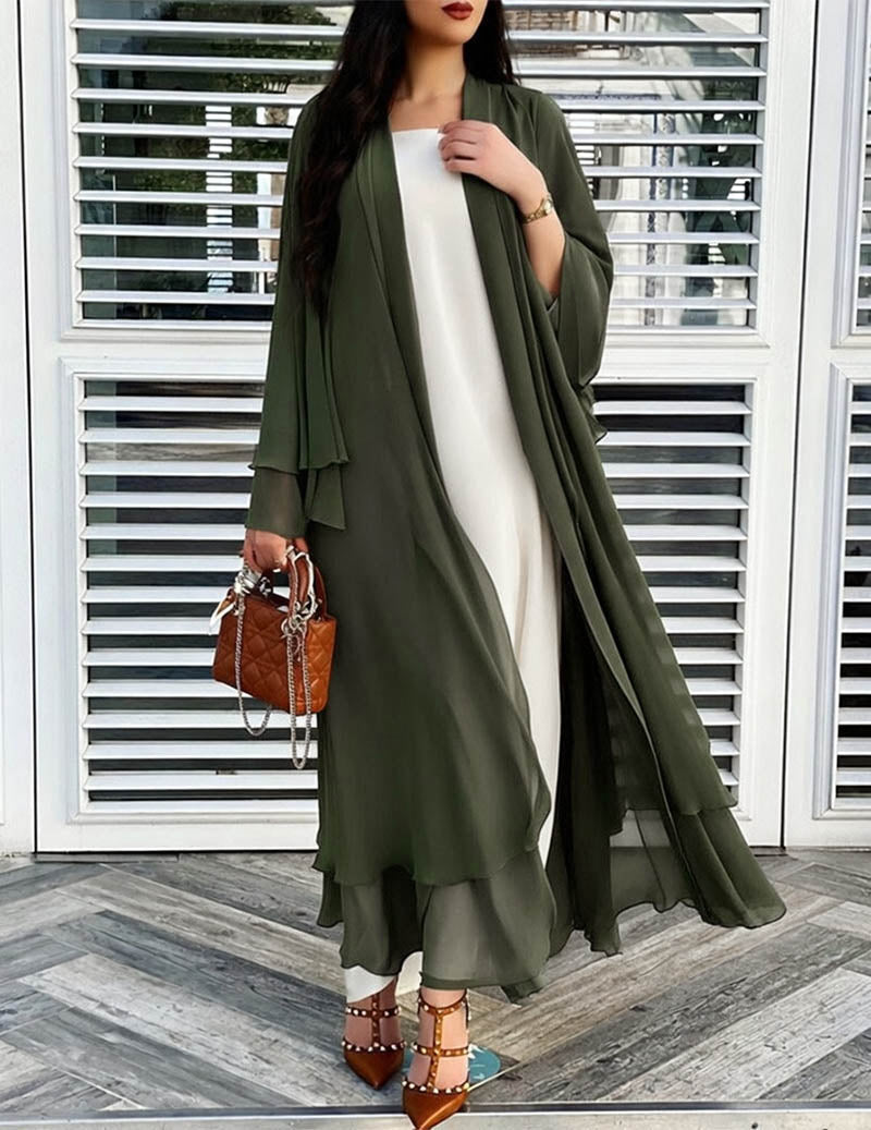 Women's Sheer Chiffon Cardigan – A Long, Open Cardigan For Everyday Wear, Vacations, Parties, And Smart-casual Styles