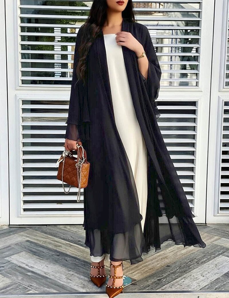 Women's Sheer Chiffon Cardigan – A Long, Open Cardigan For Everyday Wear, Vacations, Parties, And Smart-casual Styles