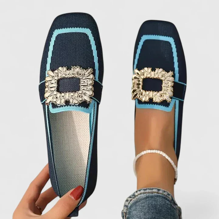 Elodie | Women Square Toe Embellished Slip On Loafers