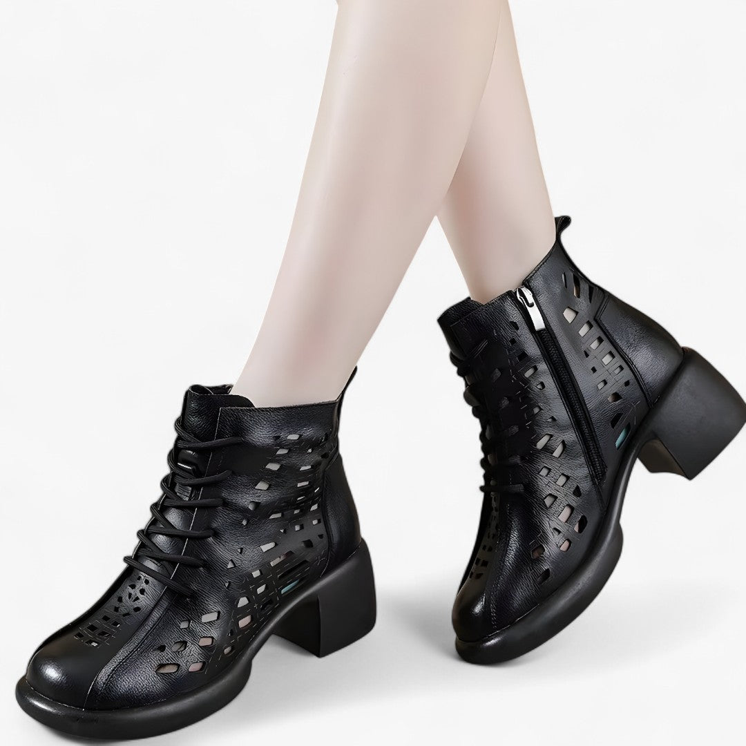 Havina - Women's Ankle Boots with Hand-Stitched Laces