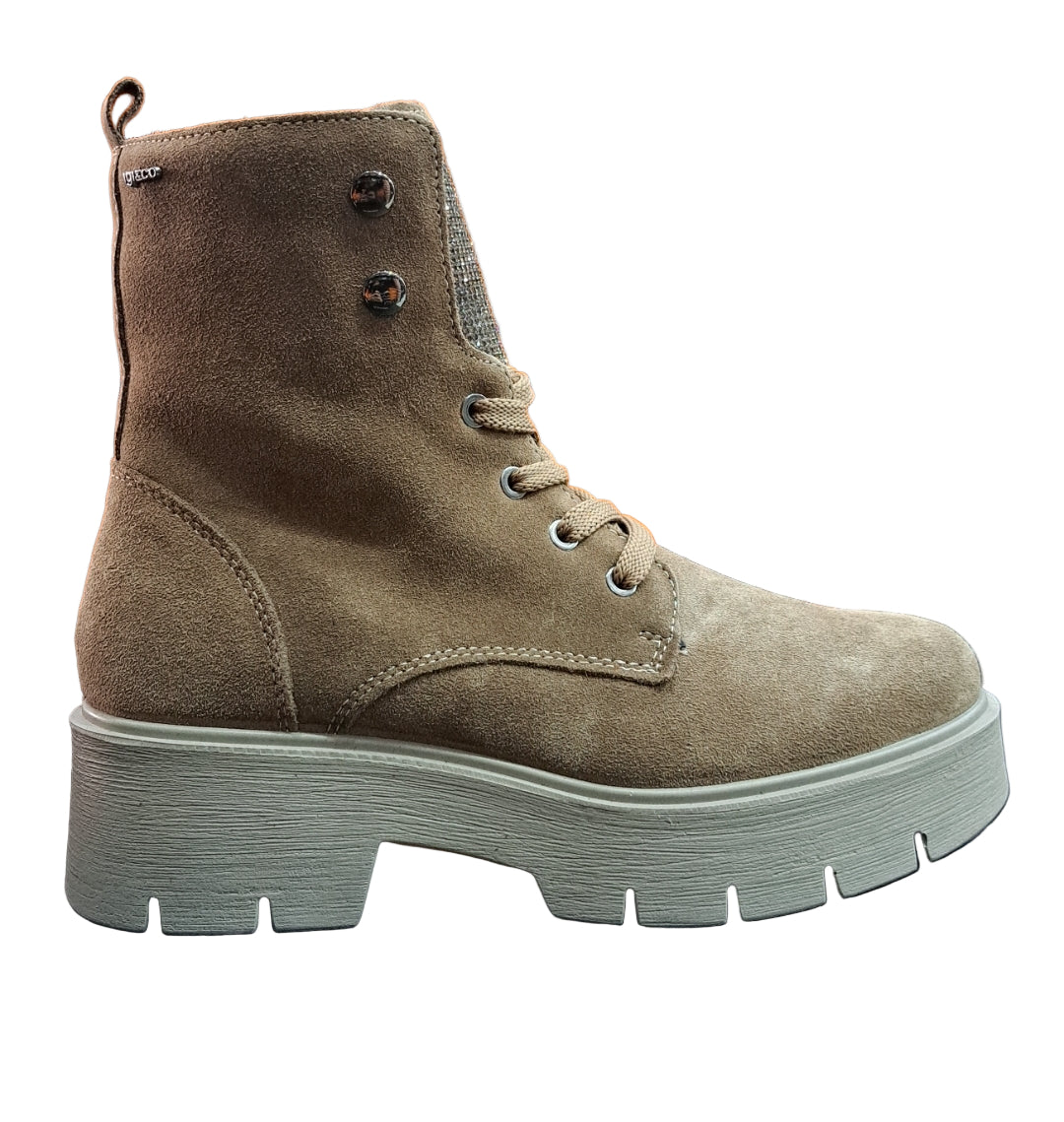 Olivia – Military-Style Ankle Boots with Rhinestones and Shiny Details