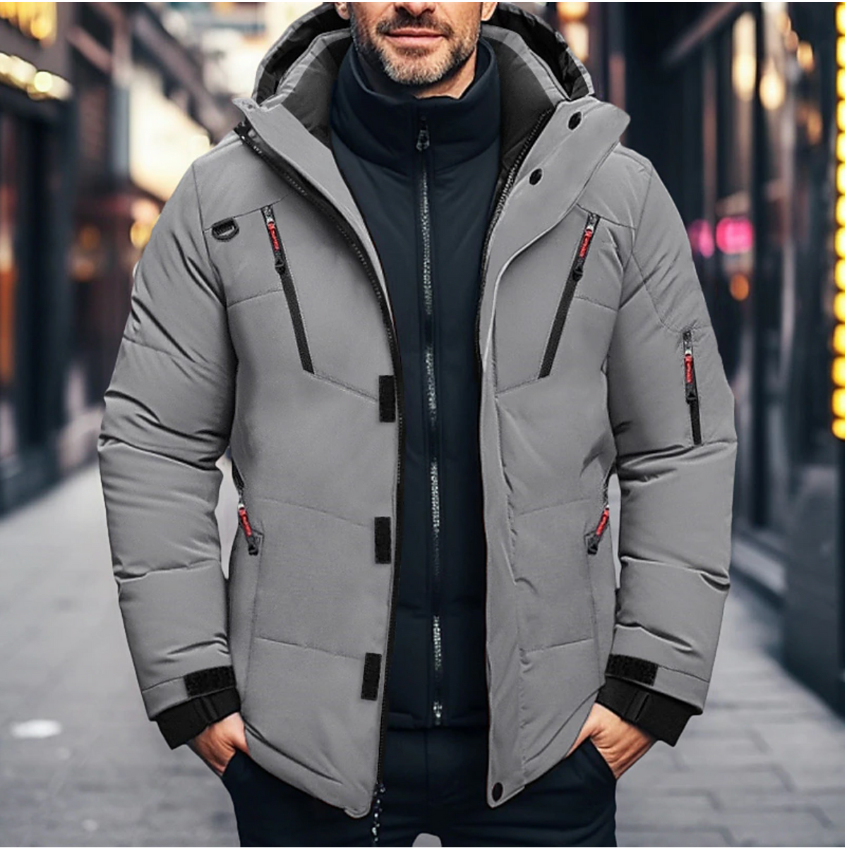 Men's Waterproof Winter Parka With Hood, Insulated Design, And Multiple Pockets – Warm Outerwear For Cold Days, City Life, And Outdoor Use