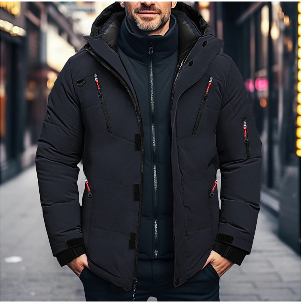 Men's Waterproof Winter Parka With Hood, Insulated Design, And Multiple Pockets – Warm Outerwear For Cold Days, City Life, And Outdoor Use