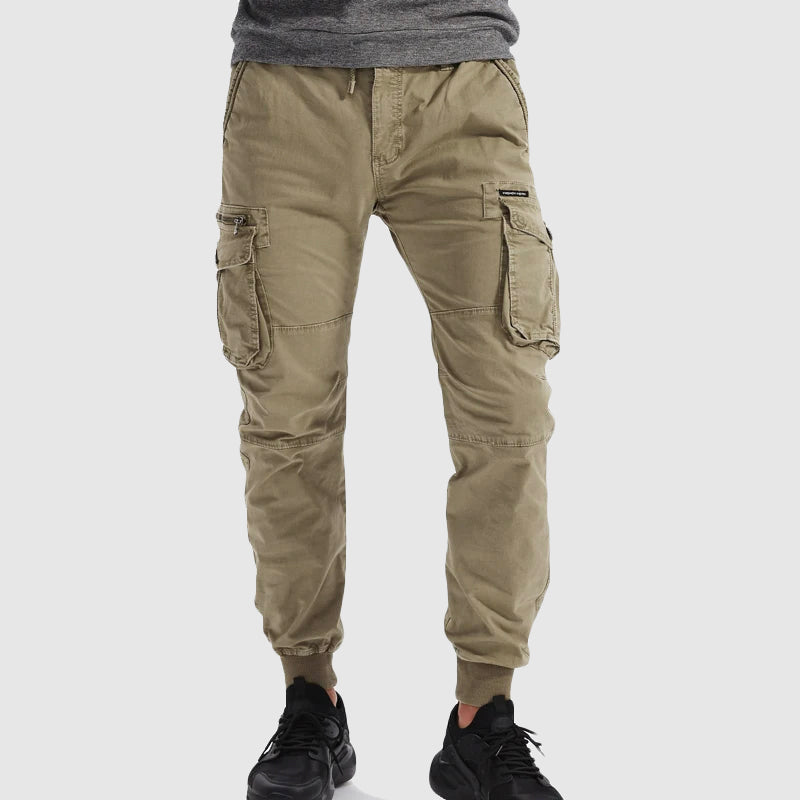 Men's Cargo Joggers With An Elastic Waistband And Multiple Pockets—practical Pants For Casual Everyday Wear And Modern Streetwear