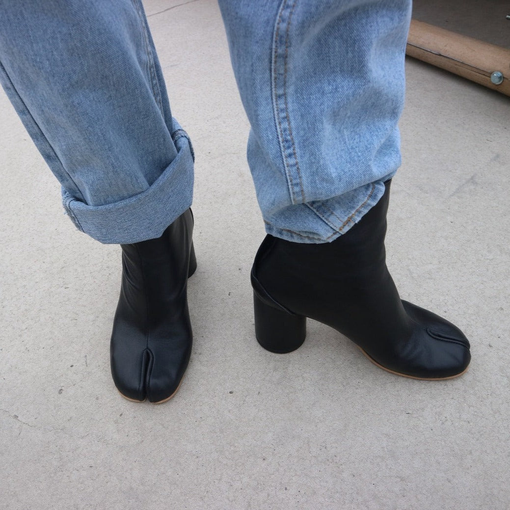 Teodosia - Black tabi-style boots with Fendi toe for women