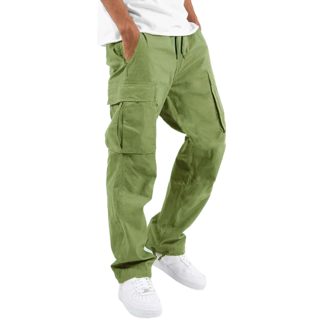 Men's Relaxed Cargo Trousers - Multi-pocket Utility Pants For Casual Streetwear And Everyday Wear