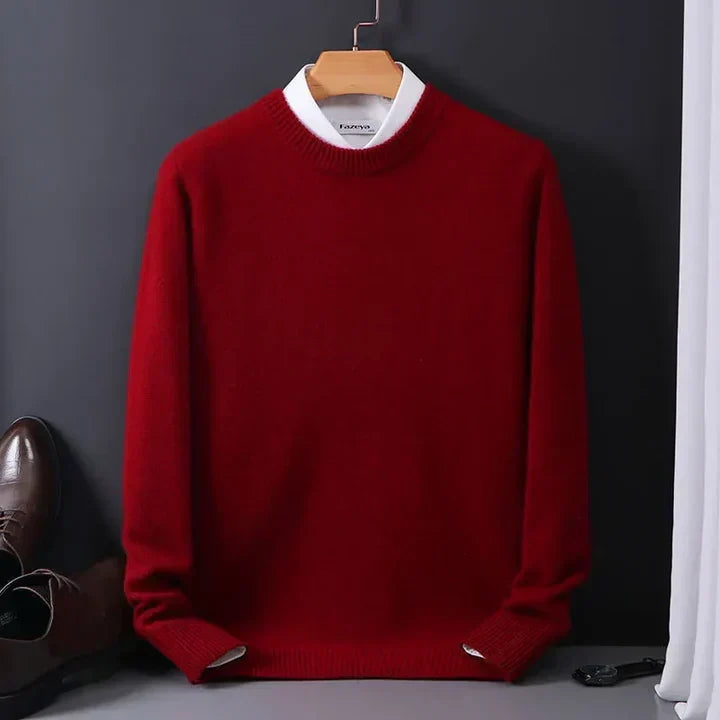 Men's Cashmere Sweater With A Crew Neck And Soft Knit – An Elegant Pullover For Fall, Winter, Everyday Wear, And Smart-casual Style