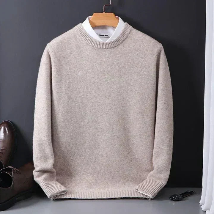Men's Cashmere Sweater With A Crew Neck And Soft Knit – An Elegant Pullover For Fall, Winter, Everyday Wear, And Smart-casual Style