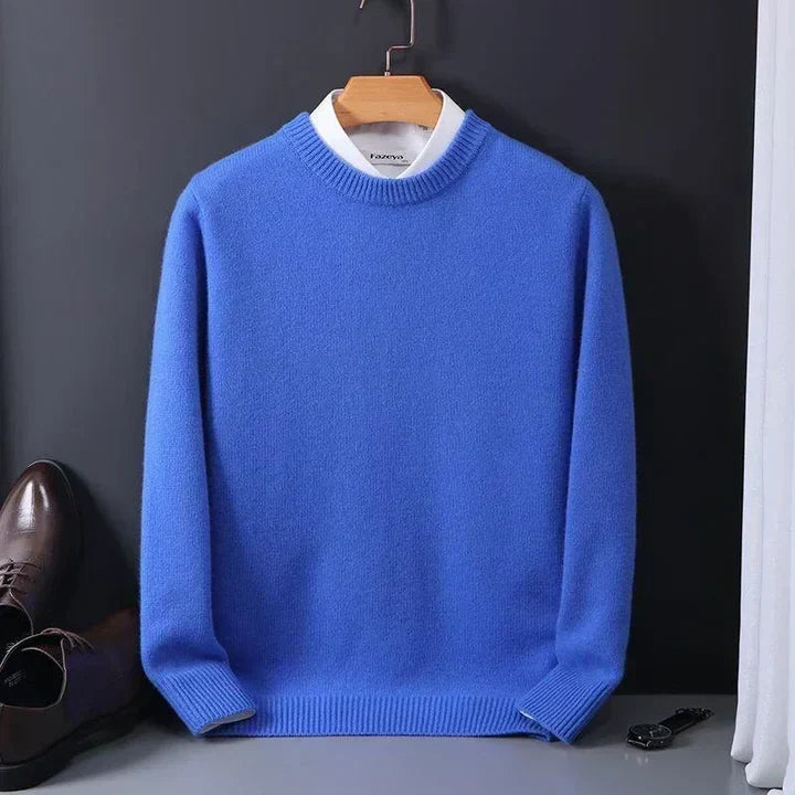 Men's Cashmere Sweater With A Crew Neck And Soft Knit – An Elegant Pullover For Fall, Winter, Everyday Wear, And Smart-casual Style