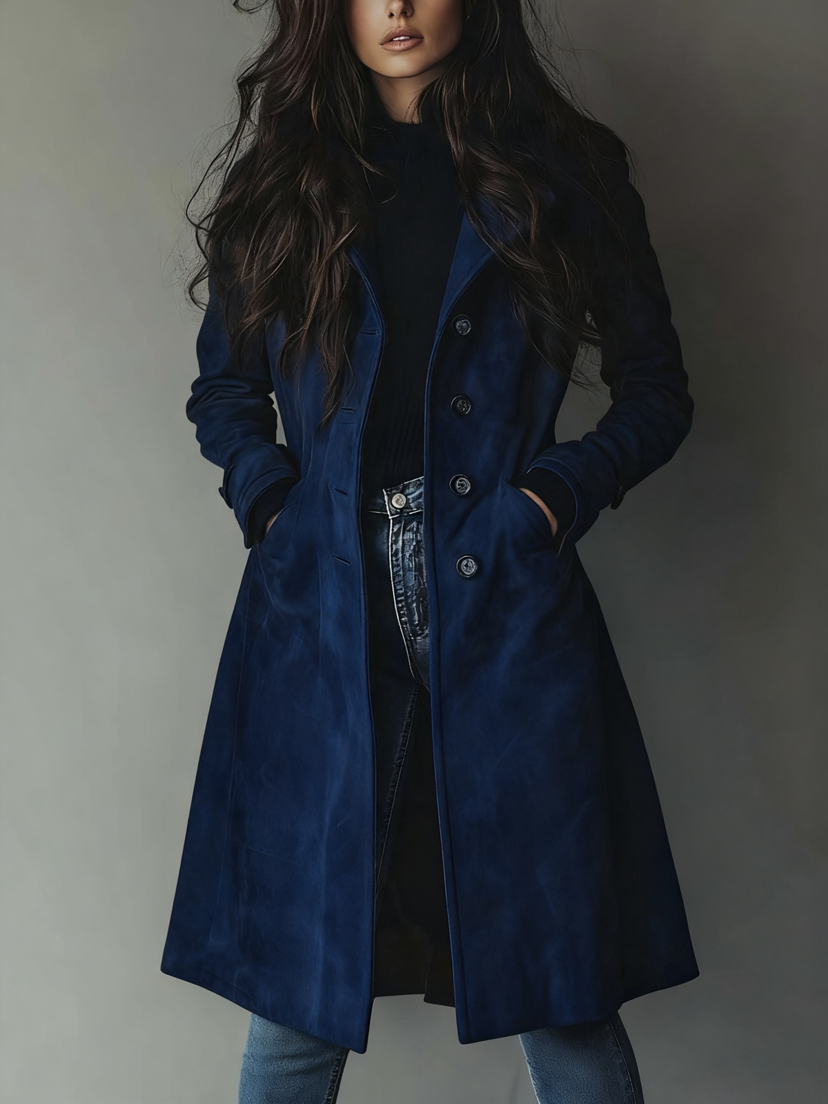 Women's Vintage-inspired Longline Trench Coat - Tailored Outerwear For Timeless Everyday Style