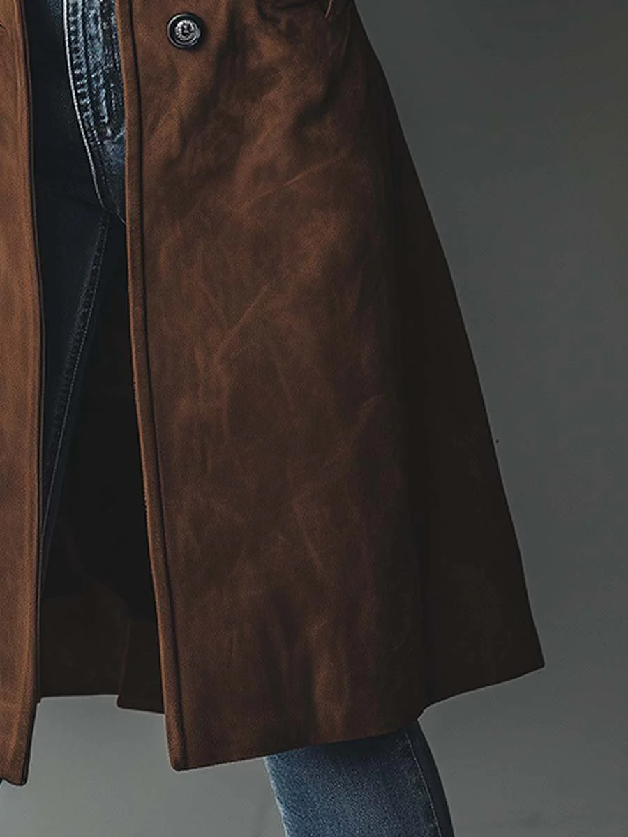 Women's Vintage-inspired Longline Trench Coat - Tailored Outerwear For Timeless Everyday Style