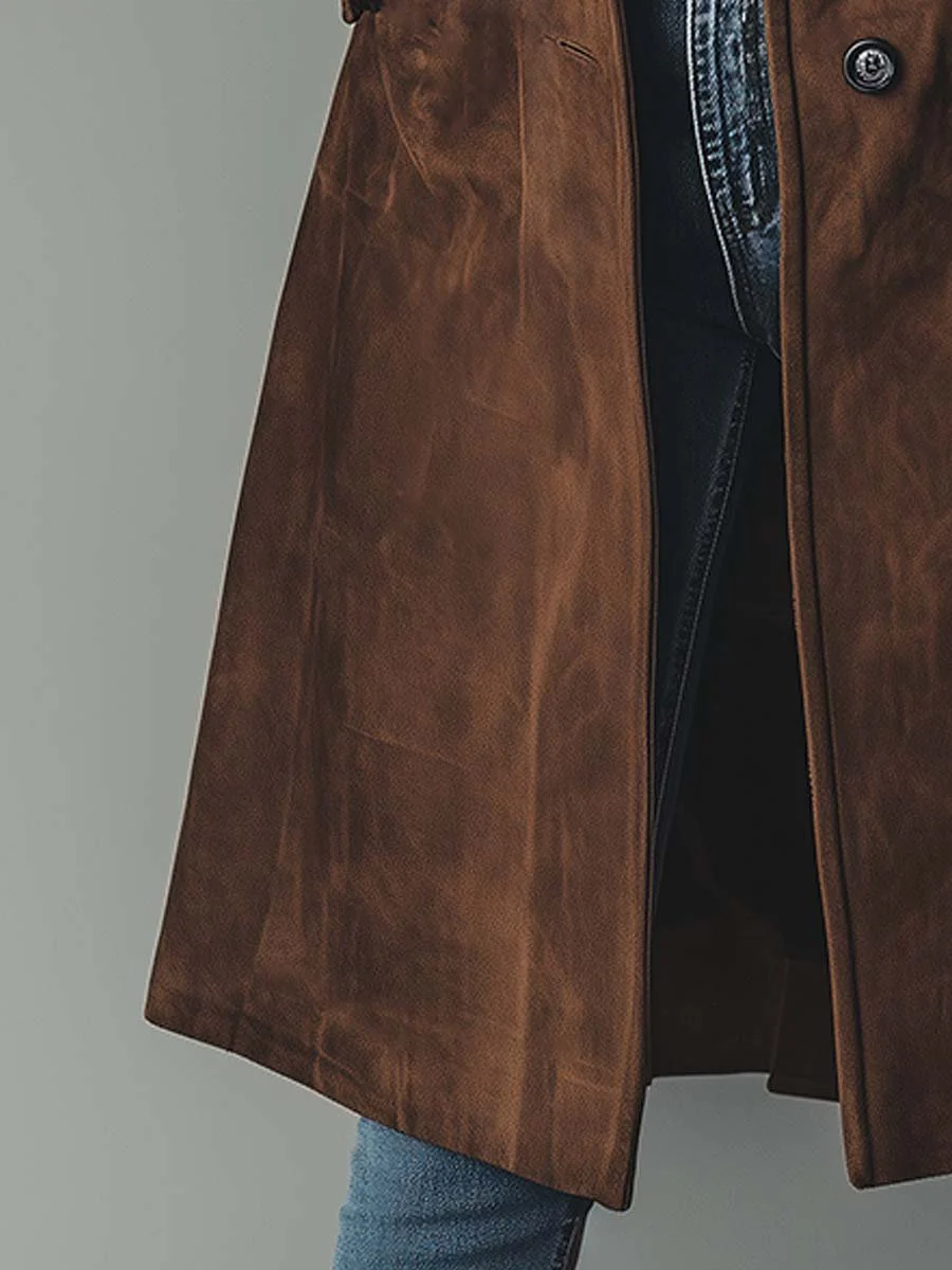 Women's Vintage-inspired Longline Trench Coat - Tailored Outerwear For Timeless Everyday Style