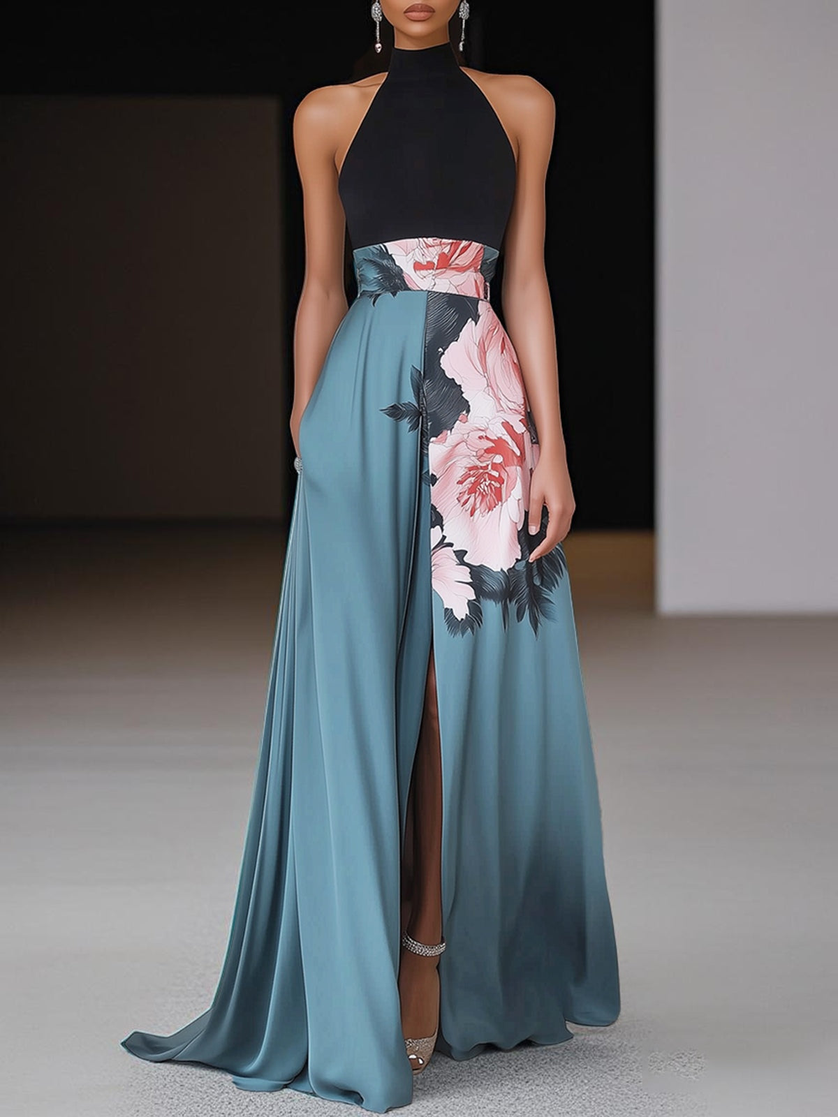 Aria | Women Elegant Sleeveless Floral Maxi Dress
