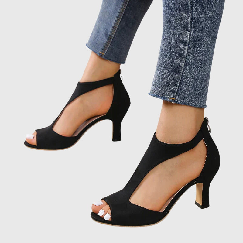 Camille | Women Elegant Open Toe Cutout Heels