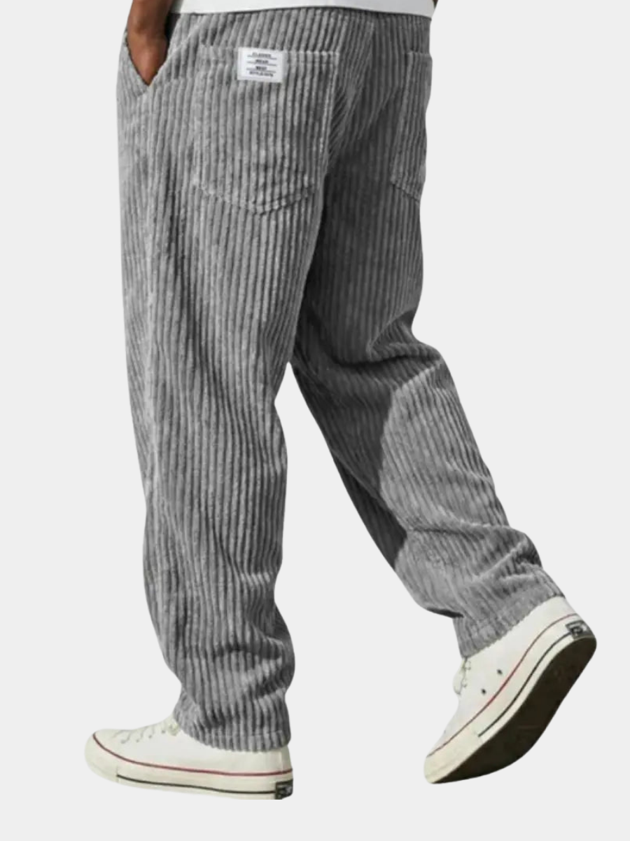 Men's Relaxed-fit Corduroy Pants With A Drawstring Waist – Comfortable Pants For Everyday Wear, Leisure, And Casual Style