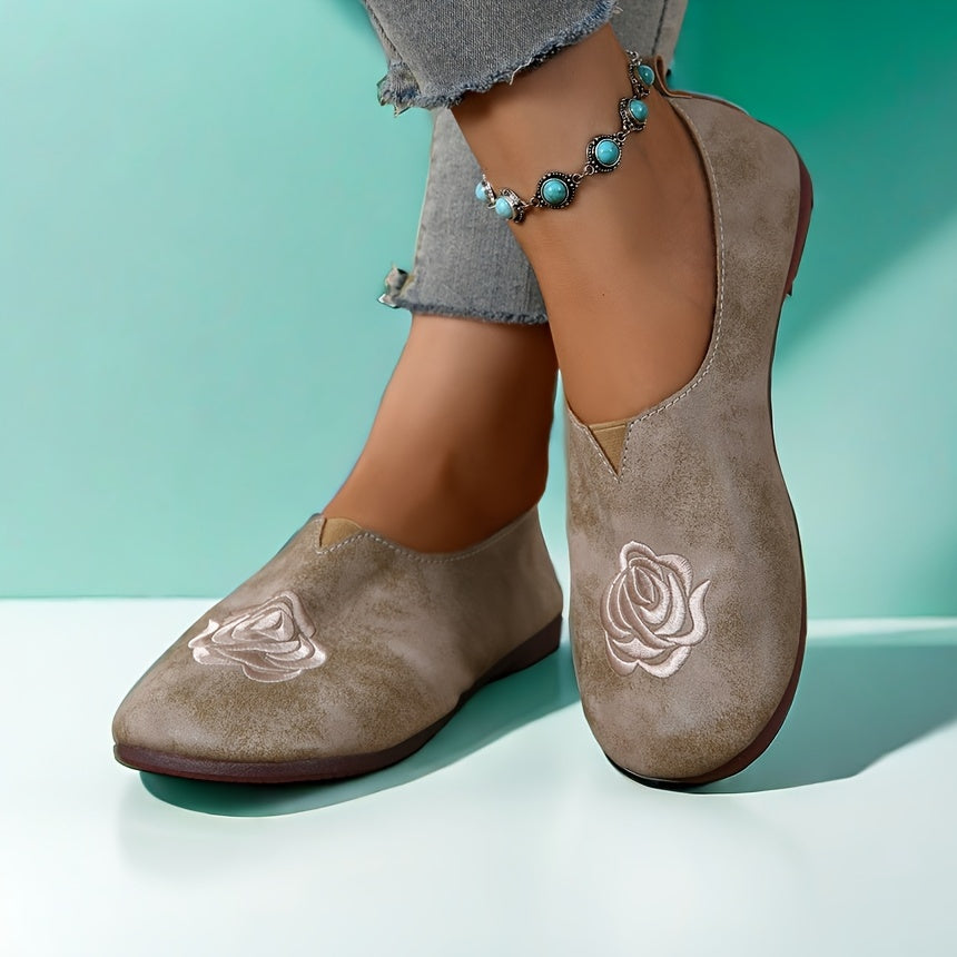 Kelly | Floral Embroidered Comfort Loafers